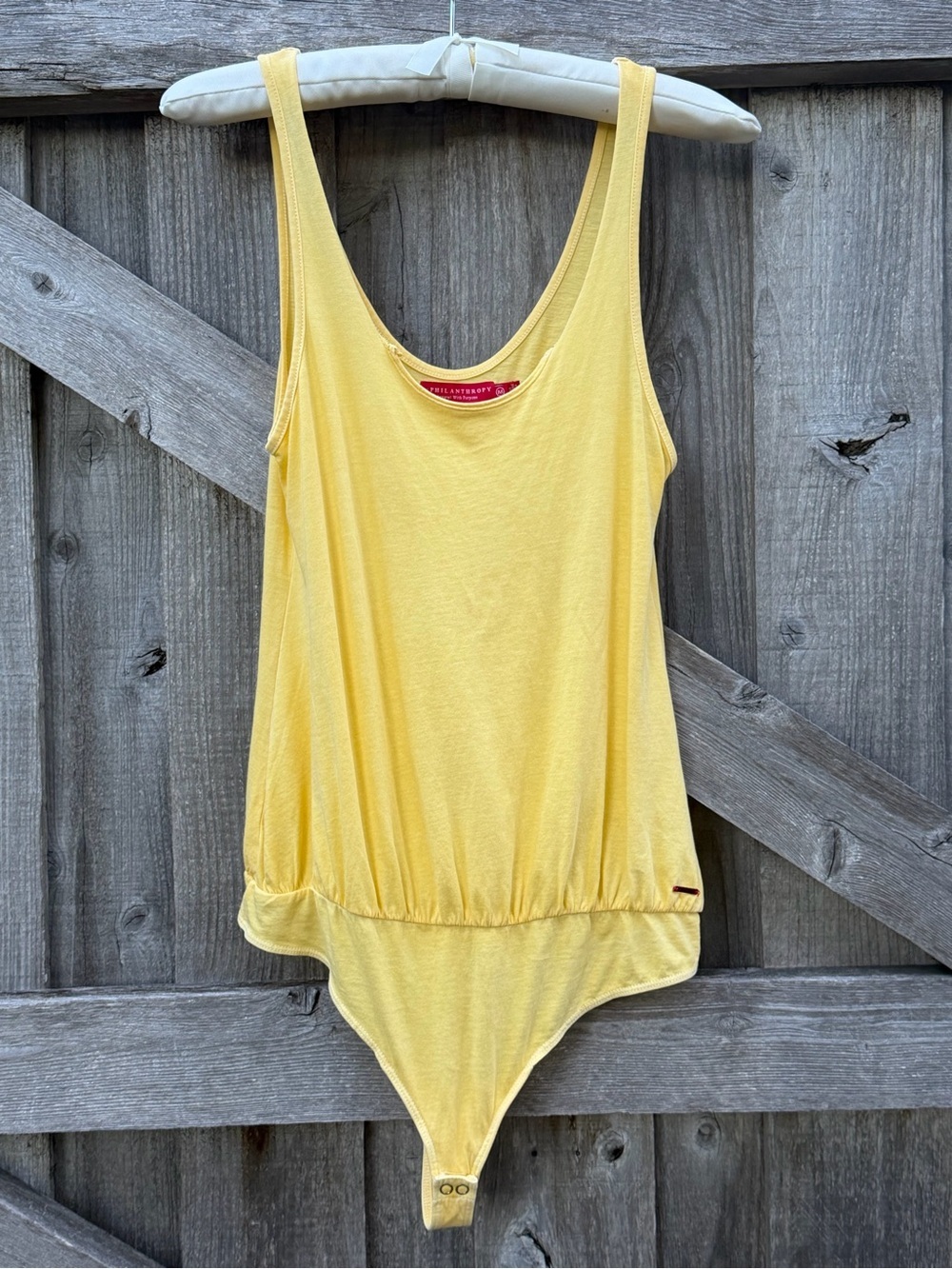 n:PHILANTHROPY Yellow Sleeveless Bodysuit Tucked in Tank Top Size Medium NWOT